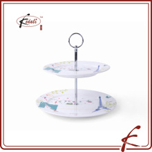 Ceramic 2 layer cake stand party display